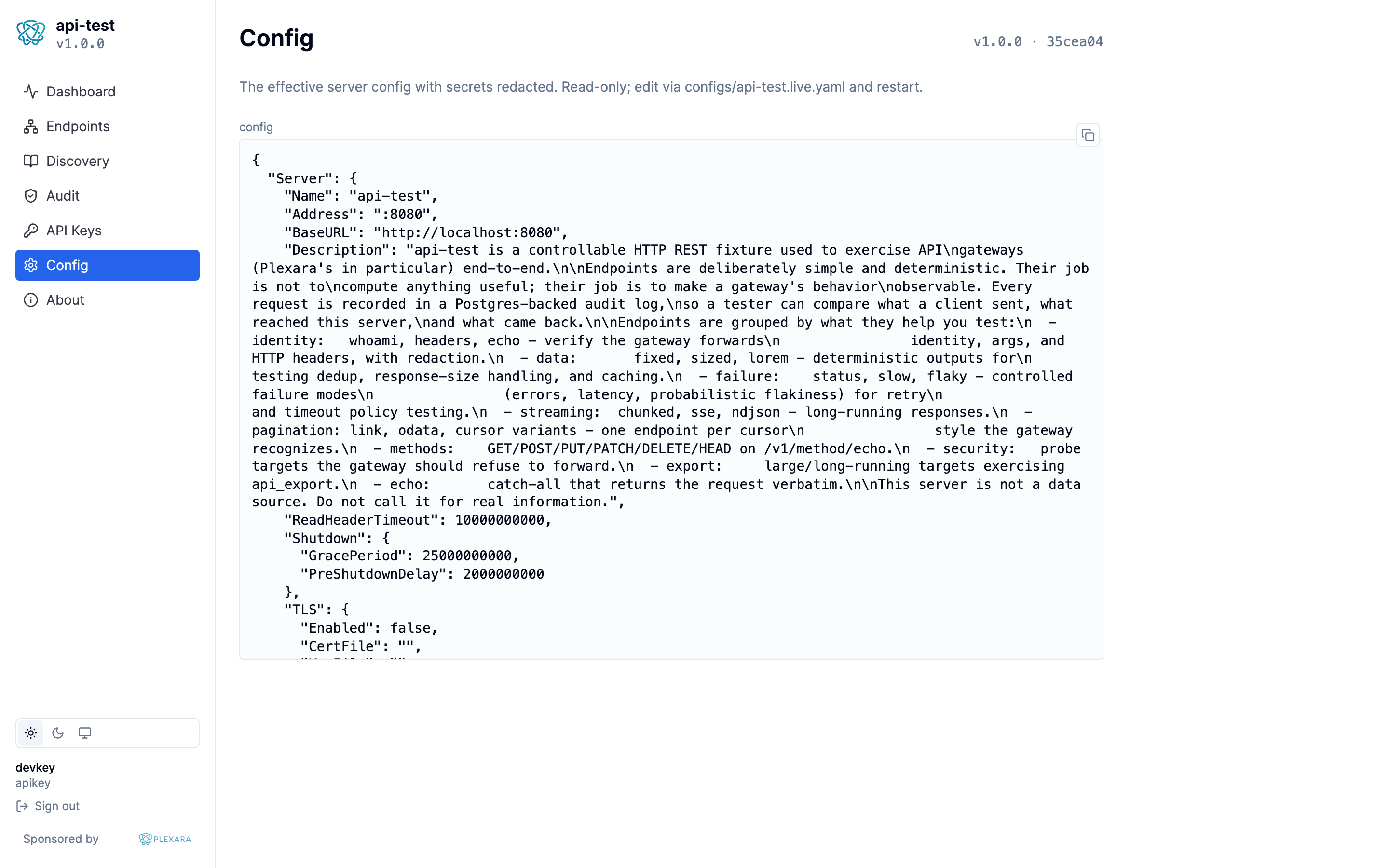 Portal Config screen, light theme