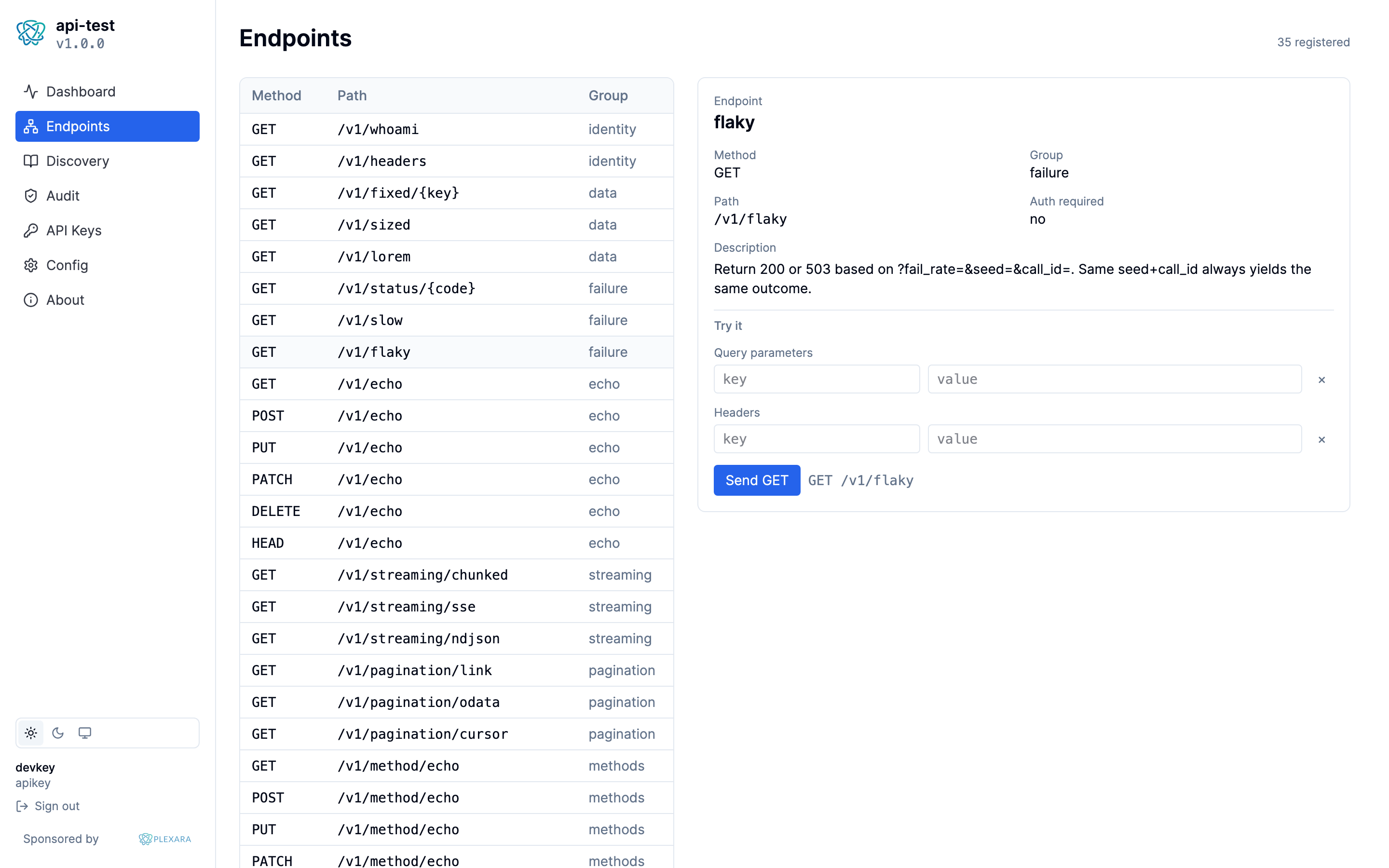 Portal Endpoint detail screen, light theme